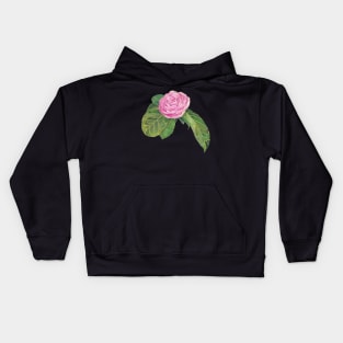 PINK ROSE IN WATERCOLOR Kids Hoodie